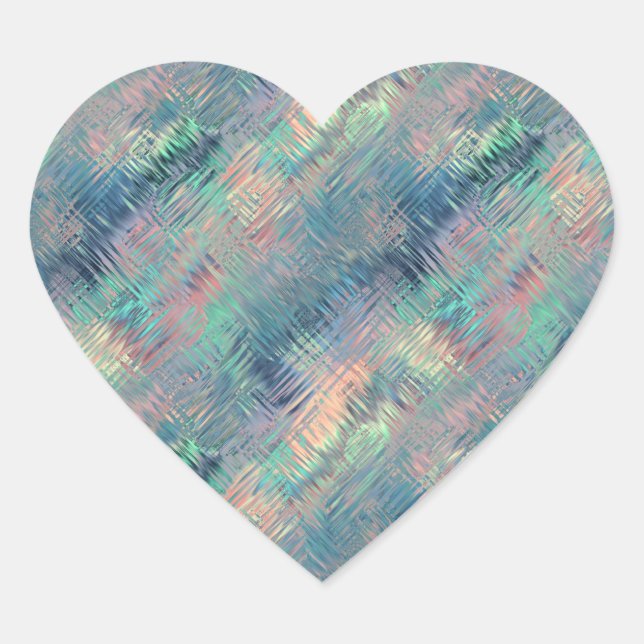 Alexandrite Blue Glassy Texture Heart Sticker (Front)
