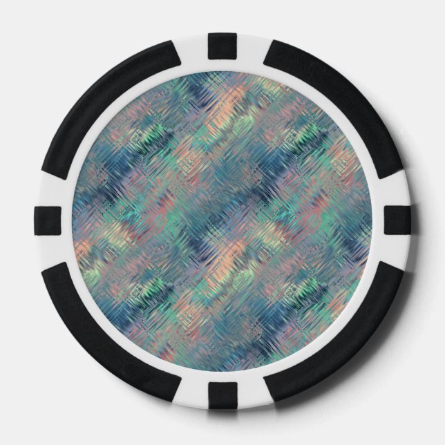 Alexandrite Blue Glassy Texture Poker Chips (Front)
