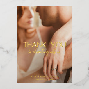 Alexis Elegant Modern Wedding Foil Thank You Card