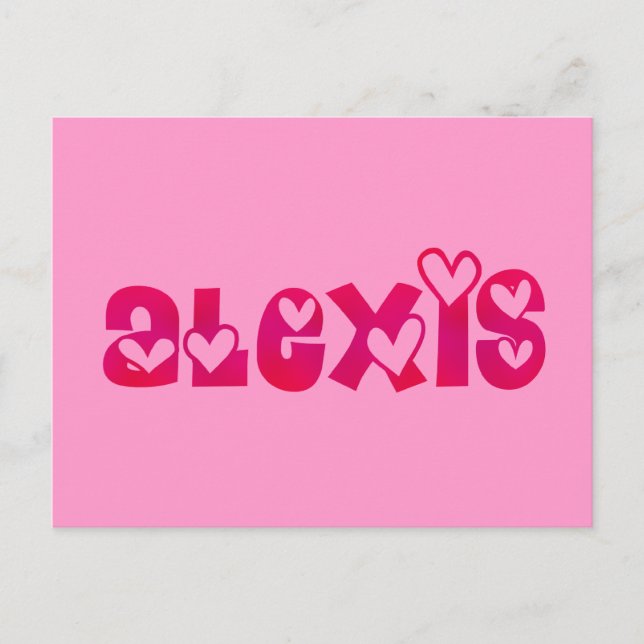 Alexis in Hearts Postcard (Front)