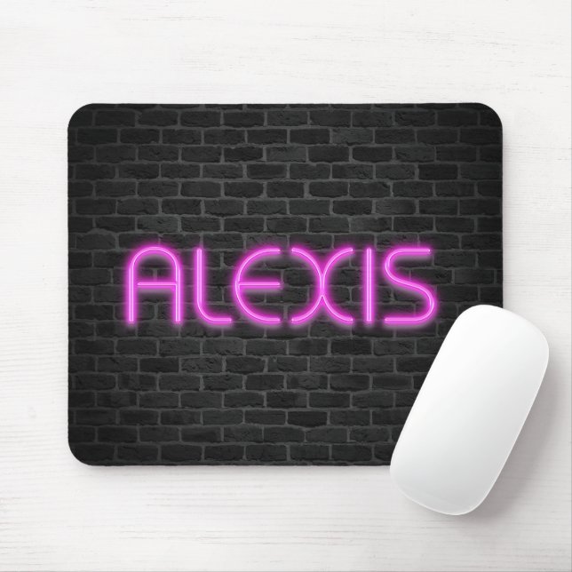 ALEXIS In Pink Neon Lights Mouse Pad (With Mouse)