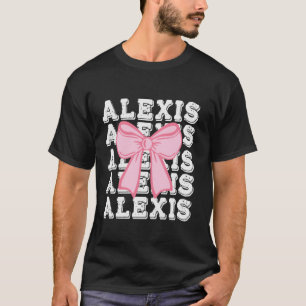 ALEXIS Name Coquette Big Pink Bow Simple Cute Girl T-Shirt