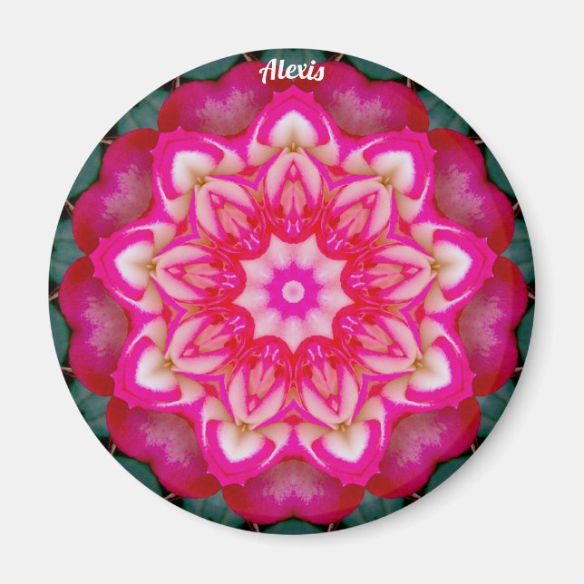 ALEXIS ~ Personalised Miniature Rose Fractal ~  Magnet (Front)
