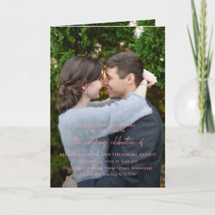 Alexis Pink Elegant Modern Wedding Invitation
