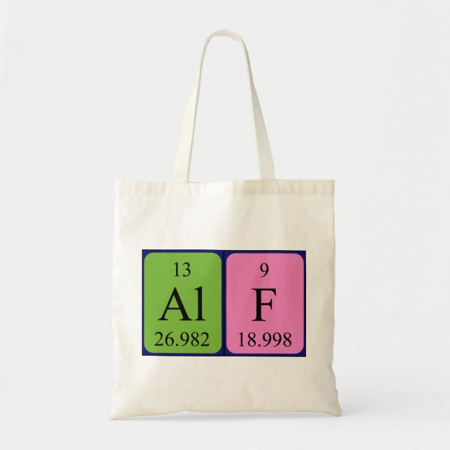 Alf periodic table name tote bag (Front)