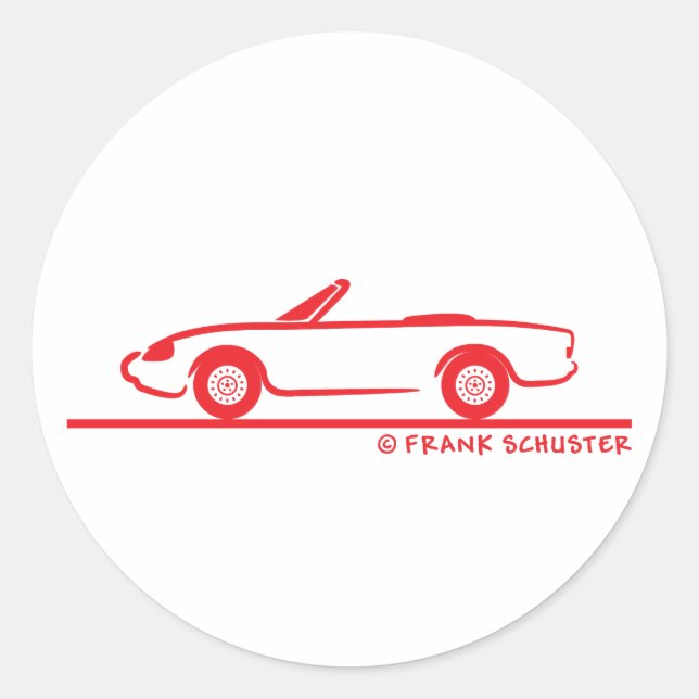 Alfa Romeo Spider Duetto Classic Round Sticker (Front)