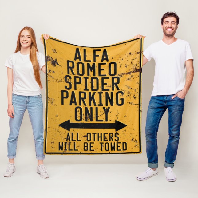 Alfa Romeo Spider Parking Only Fleece Blanket (In Situ)
