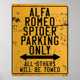 Alfa Romeo Spider Parking Only Poster