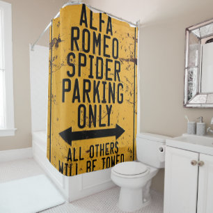 Alfa Romeo Spider Parking Only Shower Curtain