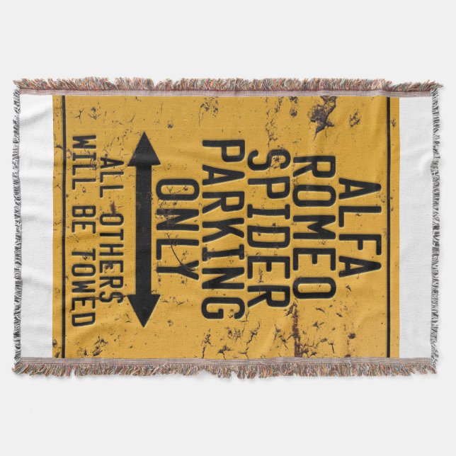 Alfa Romeo Spider Parking Only Throw Blanket (Front)
