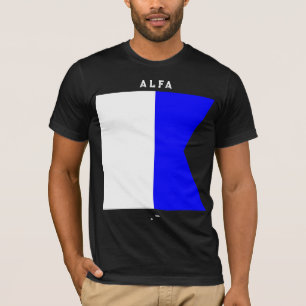 Alfa Signal Flag Morse Code Nautical Design T-Shirt