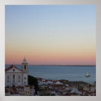 Alfama Sunset Lisbon Portugal Photo