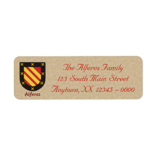 Alferez Heraldic Shield Return Address Label