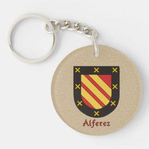 Alferez Historical Shield with Spanish Flag Key Ring