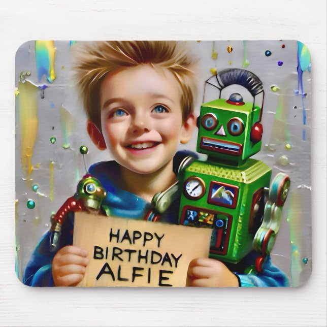 ALFIE ~ And his ROBOT ~ Mousepad (Front)