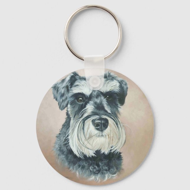 Alfie - miniature schnauzer key ring (Front)
