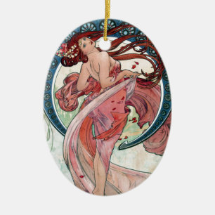 Alfons Mucha 1898 Dance Ceramic Ornament