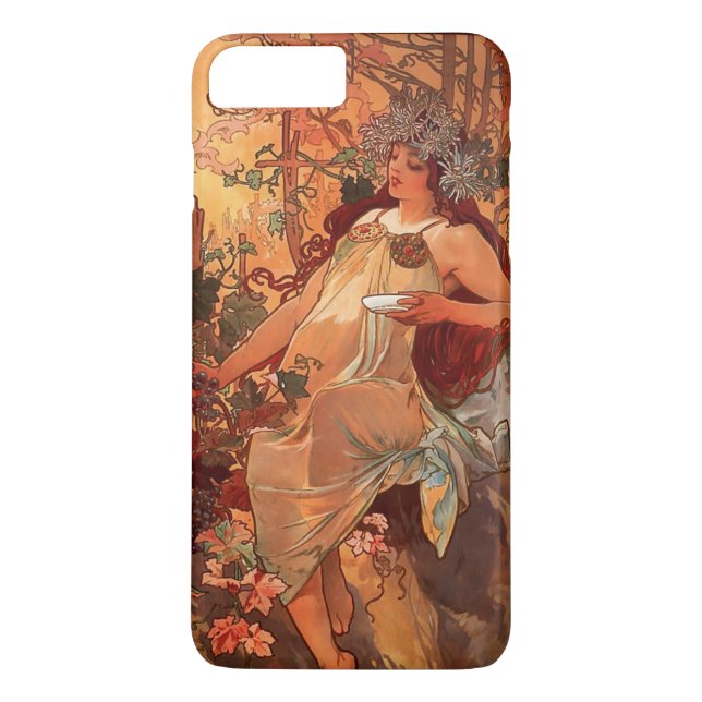 Alfons Mucha Art Nouveau Autumn Painting Case-Mate iPhone Case (Back)