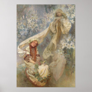 Alfons Mucha -  Madonna of the Lilies 1905 Poster