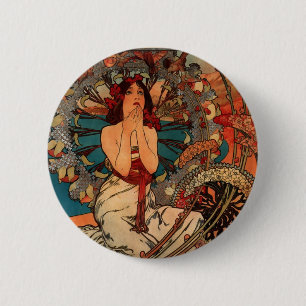 Alfons Mucha Monaco Monte Carlo 6 Cm Round Badge
