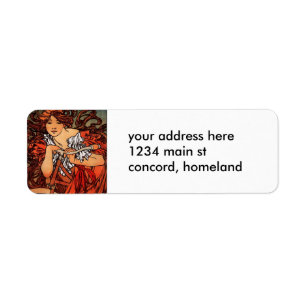 Alfons Mucha Perfecta Return Address Label