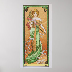 Alfons Mucha -  Spring 1900 Poster