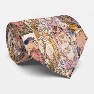 Alfons Mucha ,“ The Four Flowers ” Tie