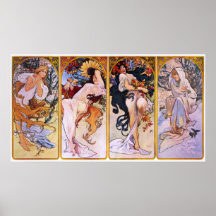 Alfons Mucha ~ The four seasons Poster