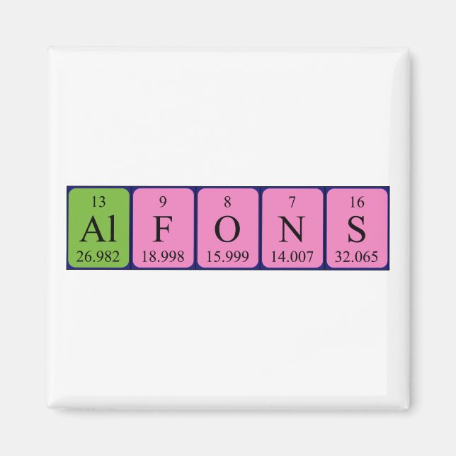 Alfons periodic table name magnet (Front)