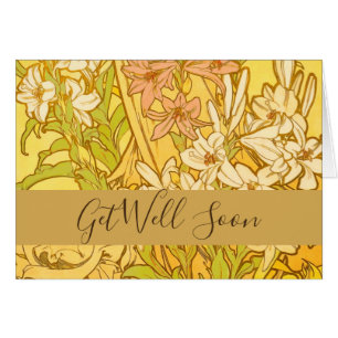 Alfonse Mucha Art Nouveau lily flowers