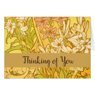 Alfonse Mucha Art Nouveau lily flowers