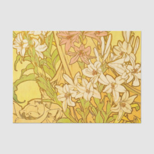 Alfonse Mucha Art Nouveau lily flowers Tissue Paper