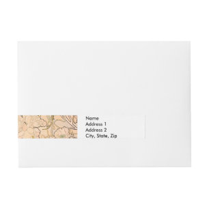 Alfonse Mucha Art Nouveau Peonies Wraparound Address Label