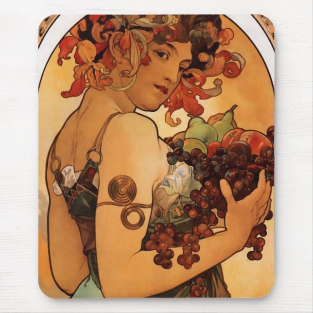 Alfonse Mucha Fruit Mouse Pad (Front)
