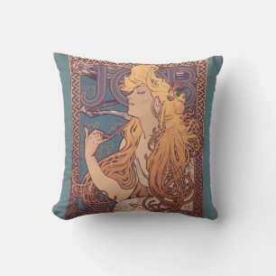 Alfonse Mucha Job Art Nouveau woman Cushion