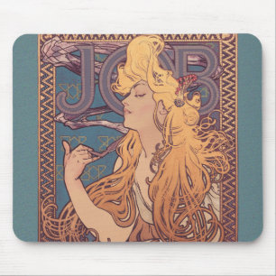 Alfonse Mucha Job Art Nouveau woman Mouse Pad