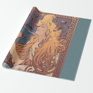 Alfonse Mucha Job Art Nouveau woman Wrapping Paper