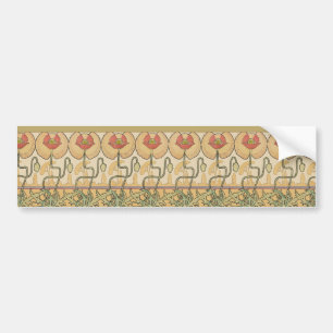 Alfonse Mucha Poppies Art Nouveau Floral Wallpaper Bumper Sticker