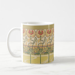 Alfonse Mucha Poppies Art Nouveau Floral Wallpaper Coffee Mug
