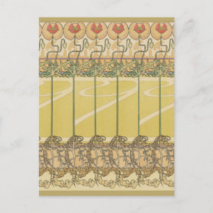 Alfonse Mucha Poppies Art Nouveau Floral Wallpaper Postcard