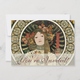 Alfonse Mucha Trappistine Nouveau Invitation