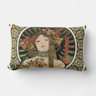 Alfonse Mucha Trappistine Nouveau Lumbar Cushion