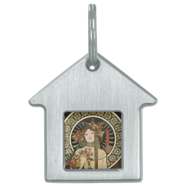 Alfonse Mucha Trappistine Nouveau Pet Name Tag (Front)