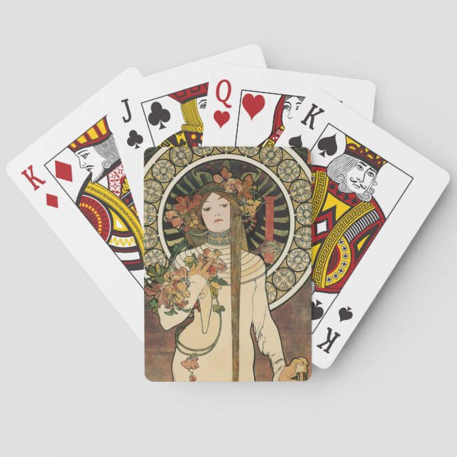 Alfonse Mucha Trappistine Nouveau Playing Cards (Back)