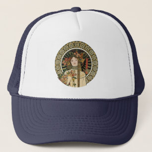Alfonse Mucha Trappistine Nouveau Trucker Hat