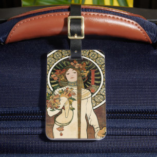 Alfonse Mucha Trappistine Nouveau Vintage Poster Luggage Tag