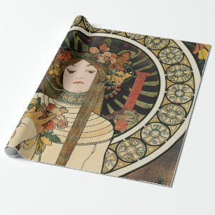 Alfonse Mucha Trappistine Nouveau Wrapping Paper
