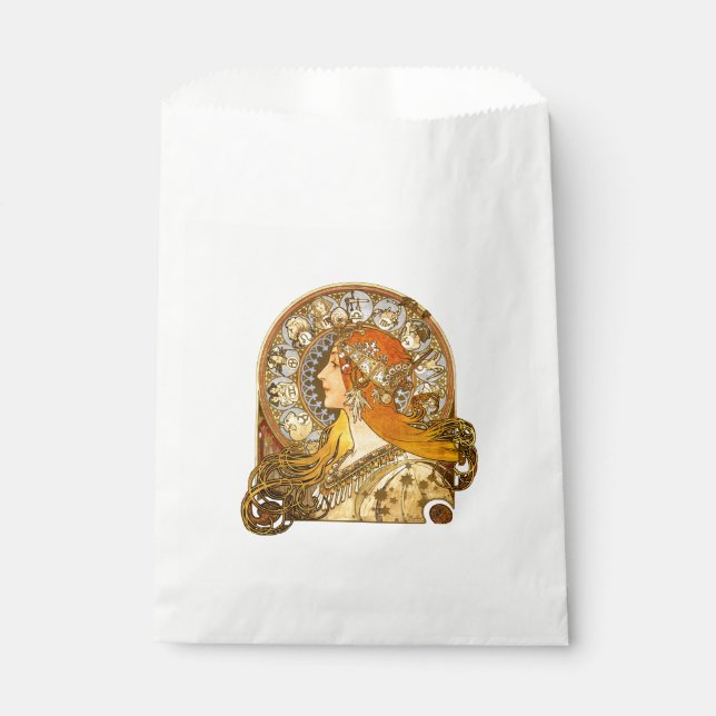 Alfonse Mucha Zodiac Art Nouveau Woman Favour Bag (Front)
