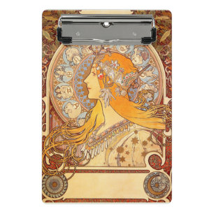 Alfonse Mucha Zodiac Art Nouveau Woman Mini Clipboard