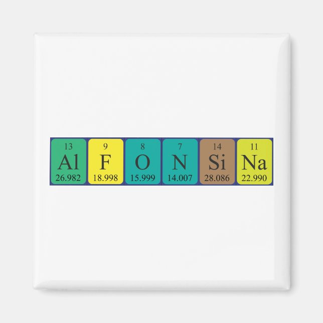 Alfonsina periodic table name magnet (Front)